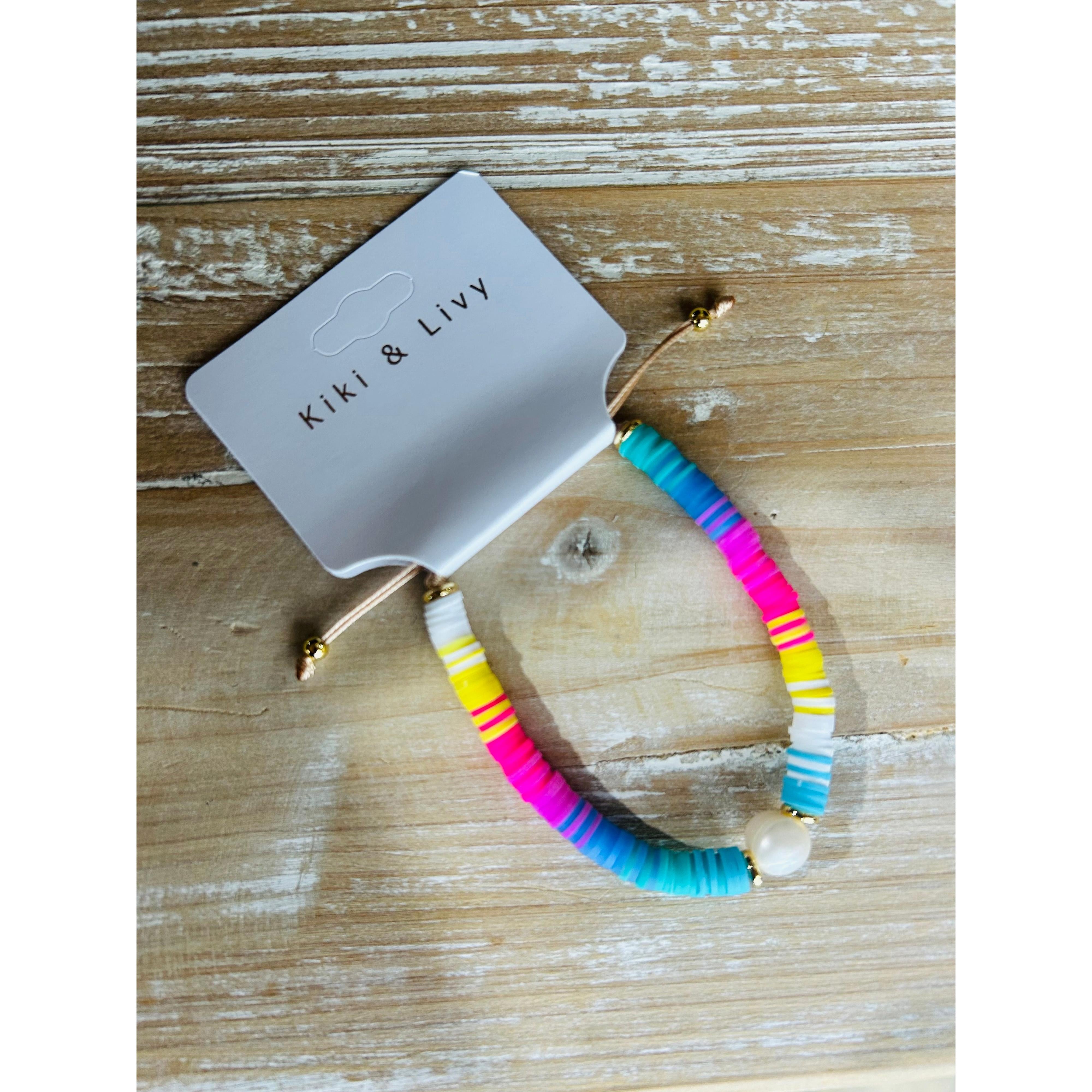 Color Candy Bead Bracelet with Pearl