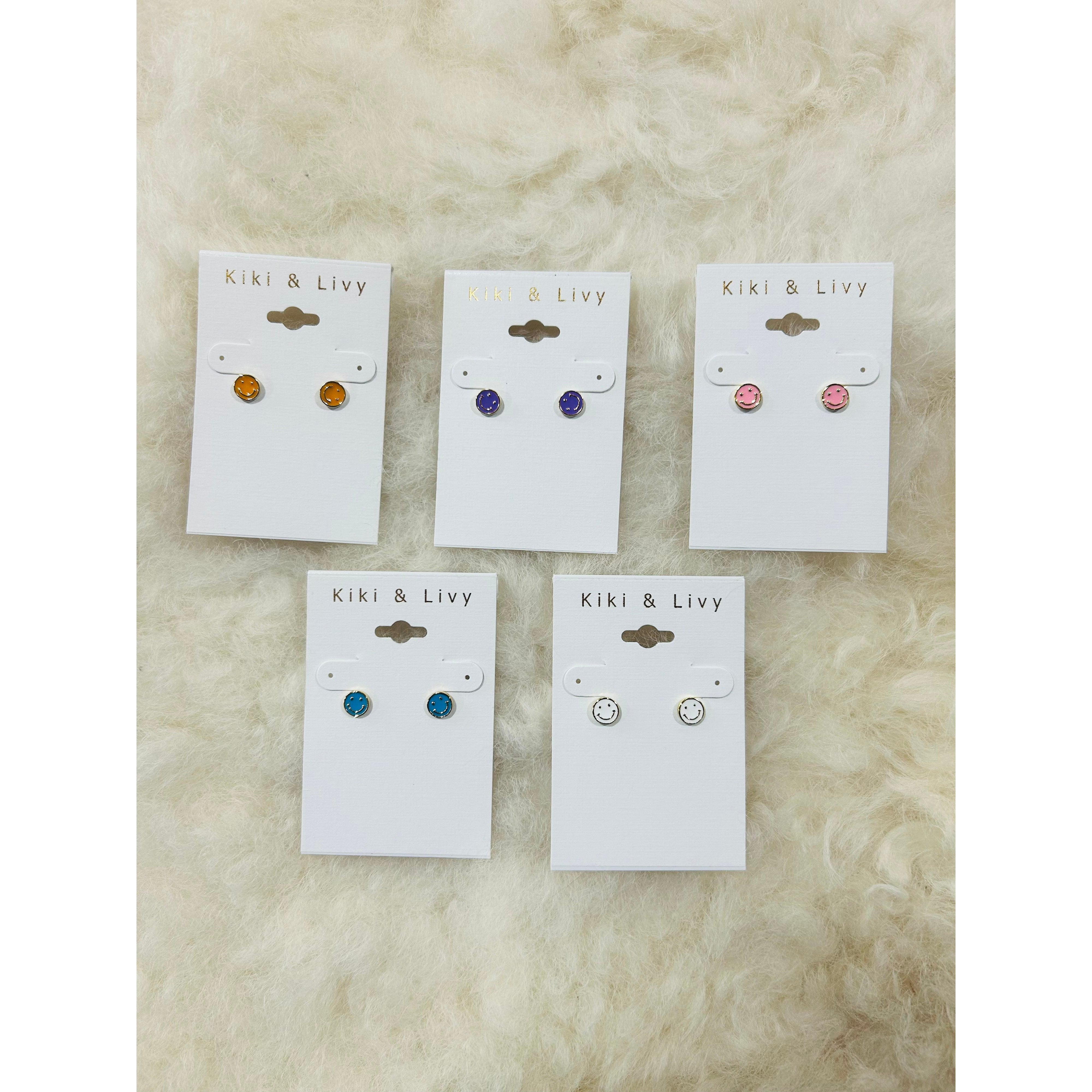 Color Smiley Studs
