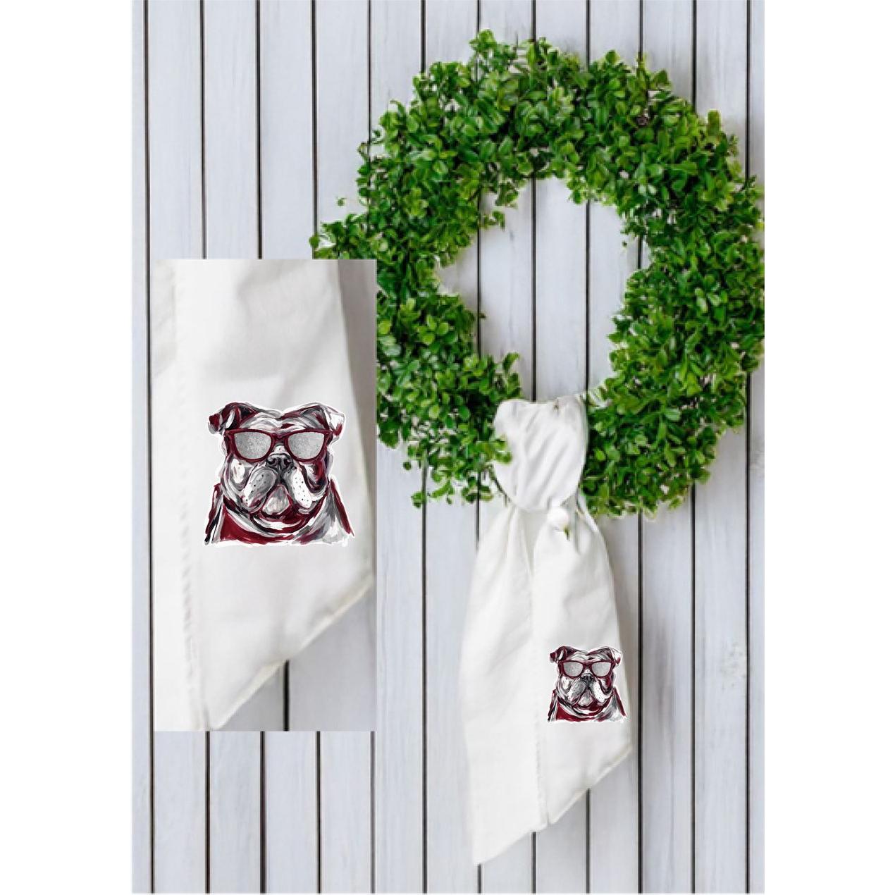 Colorful Bulldog Mascot Wreath Sash