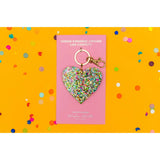 Confetti Acrylic Heart Keychain