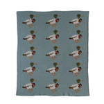 Cotton Knit Chenille Blanket with Ducks