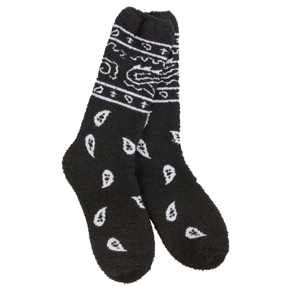 Cozy Bandana Black Crew Sock