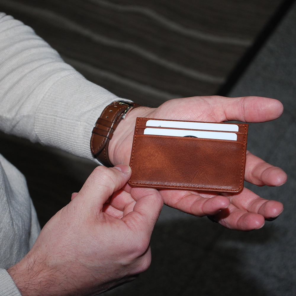 K. Carroll 3" x 5" Brown Credit Card Sleeve for Men K. Carroll 3" x 5" Brown Credit Card Sleeve for Men