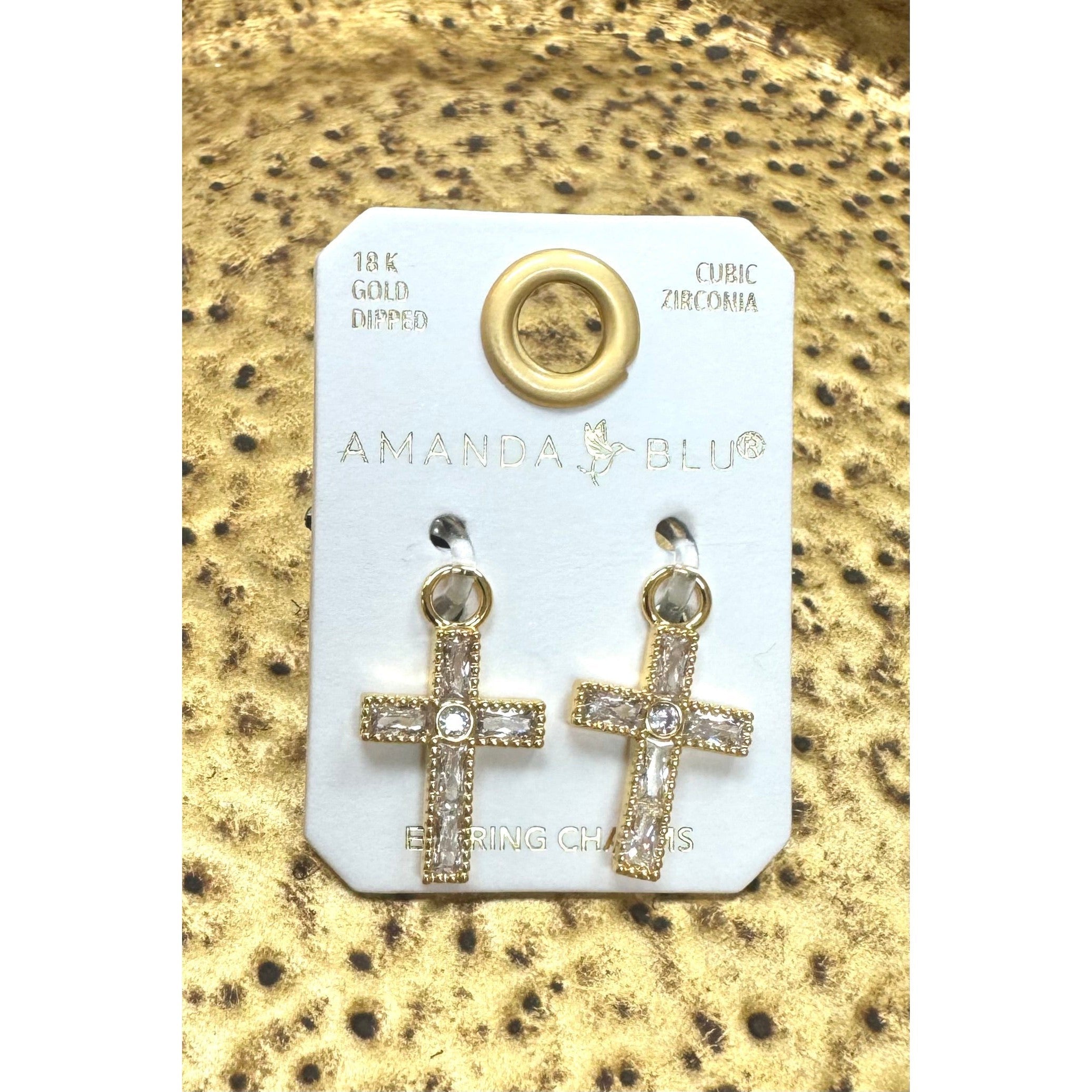 Cross Earring Charm - Gold