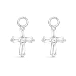 Cross Earring Charm - Silver