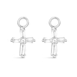 Cross Earring Charm - Silver