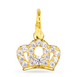 Crown Necklace Charm - Gold