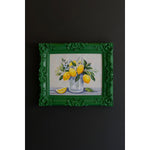 Dark Green Framed Acrylic Lemon Painting