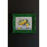 Dark Green Framed Acrylic Lemon Painting