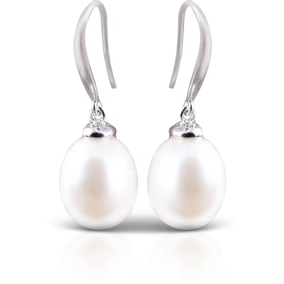 Drop Pearl Earrings - Natural White - Silver - 51076