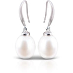 Drop Pearl Earrings - Natural White - Silver - 51076