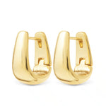 Edna Polished Elongated Huggie Gold Earrings - 50570