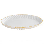 Encanto Vintage Swirl Oval Tray - Cream & White
