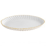 Encanto Vintage Swirl Oval Tray - Cream & White
