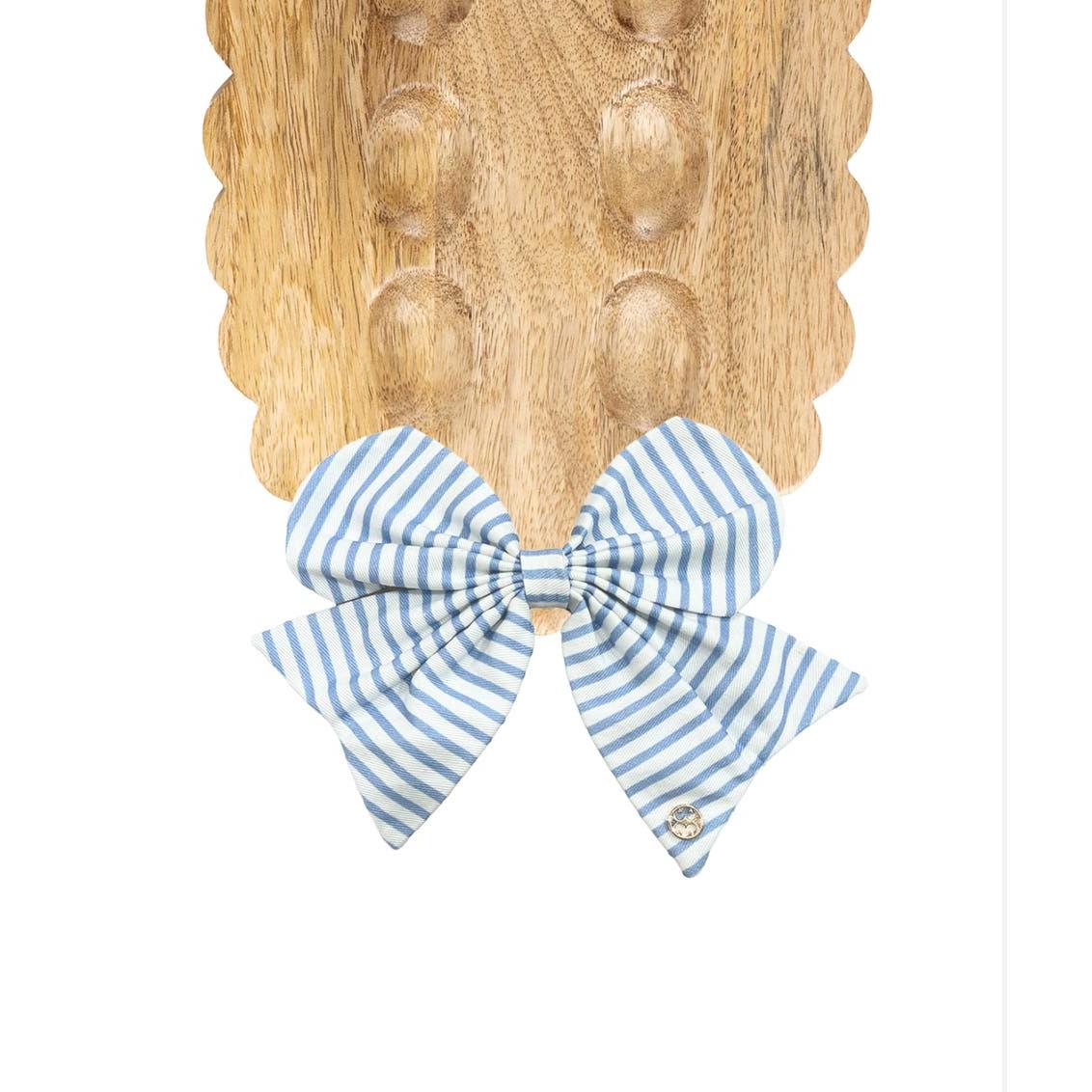 Fabric Bow | Blue Stripe