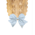 Fabric Bow | Blue Stripe