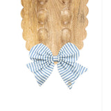 Fabric Bow | Blue Stripe