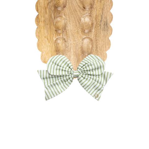 Fabric Bow | Green Stripe