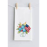 Flag Floral Jar Tea Towel
