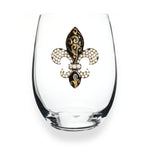 Fleur De Lis Stemless Wine Glass