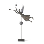 Galvanized Garden Angel w/ Trumpet 54"