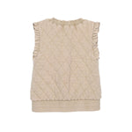 Garment Washed Quilted Vest - Beige