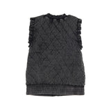 Garment Washed Quilted Vest - Charcoal