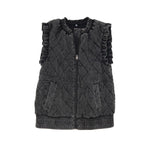 Garment Washed Quilted Vest - Charcoal