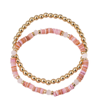 Girls Set of 2 Bracelets- Gemstone + Gold