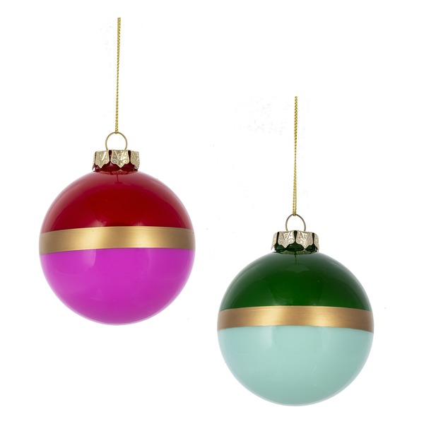 Glam Ball w/ Gold Band Ornament