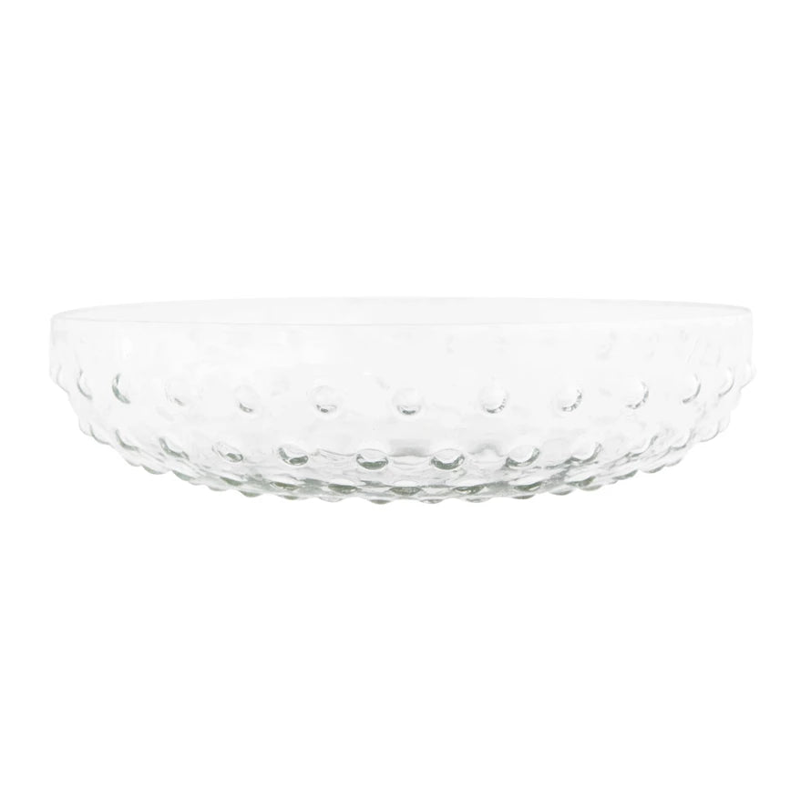 Glass Hobnail Serving Bowl