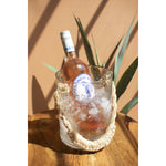 Glass Ice Bucket w/ Woven Jute Handle