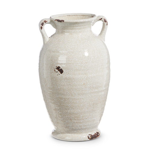 Glazed Distressed Handled Urn