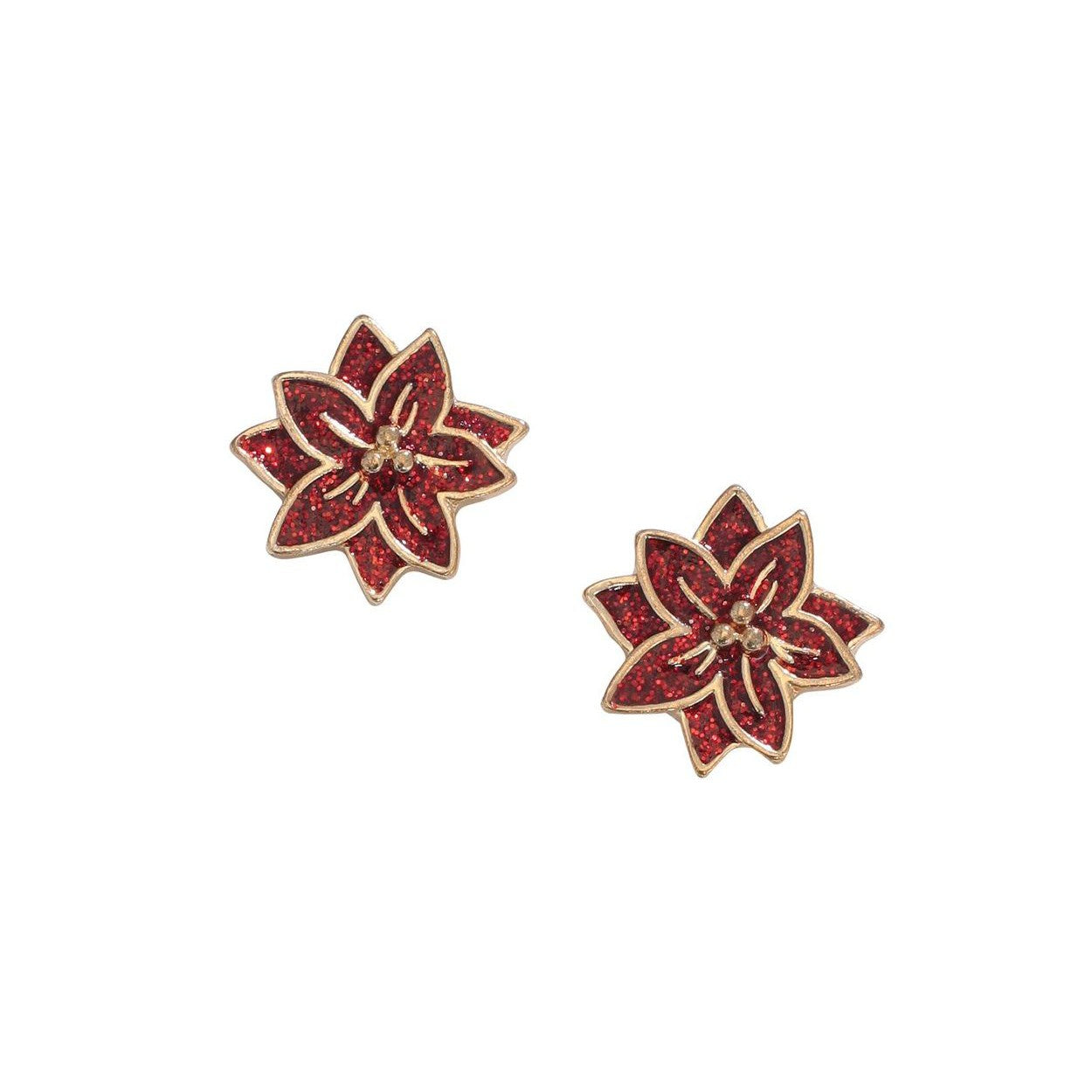 Glitter Enamel Poinsettias