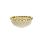 Gold Ball Rim Stoneware Serving Bowl