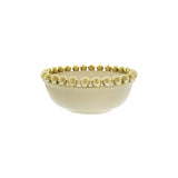 Gold Ball Rim Stoneware Serving Bowl