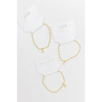 Gold Bead Pearl Letter Bracelet
