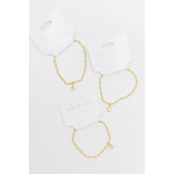Gold Bead Pearl Letter Bracelet