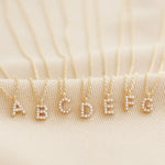Gold Bead Pearl Letter Necklace