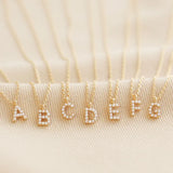Gold Bead Pearl Letter Necklace