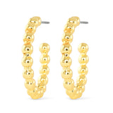Gold Beaded Hoop Earrings - 51159