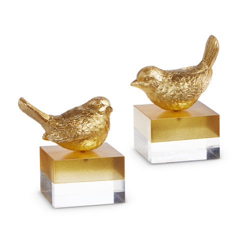 Gold Bird on Two Toned Block