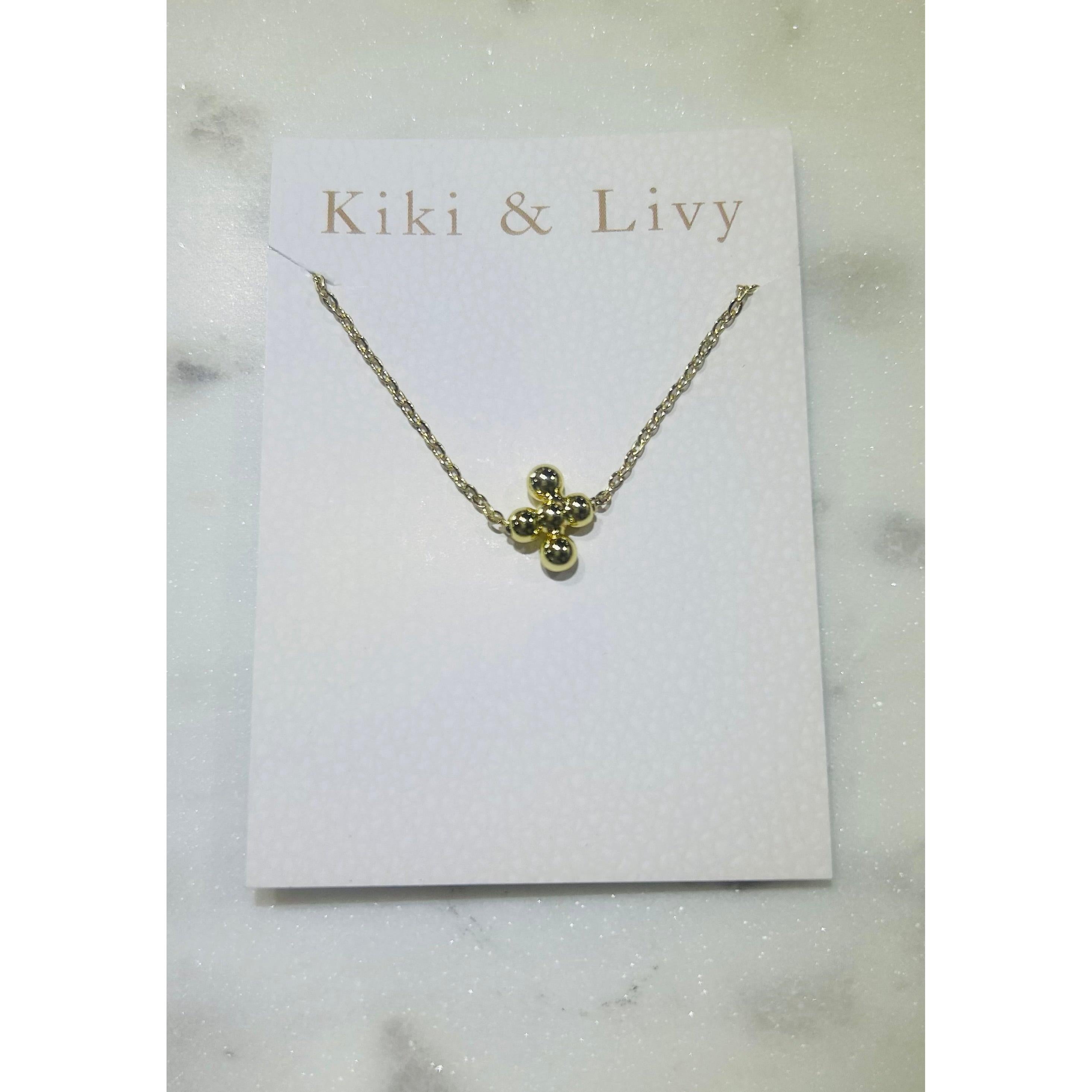 Gold Bubble Cross Necklace