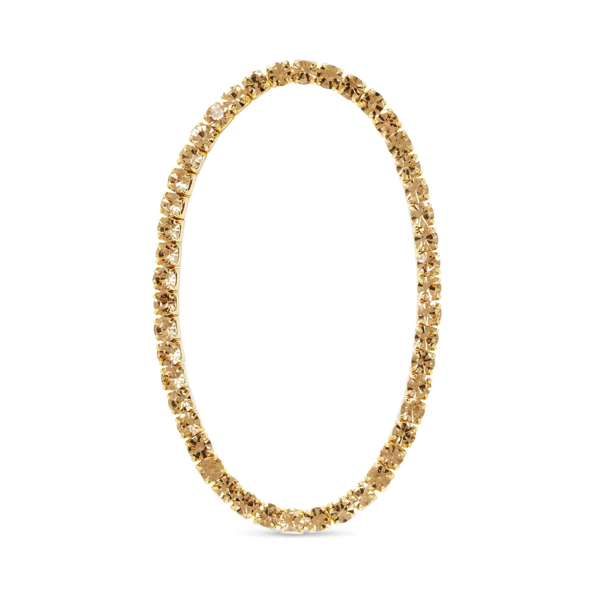 Gold CZ Amber Stretch Tennis Bracelet - 52470