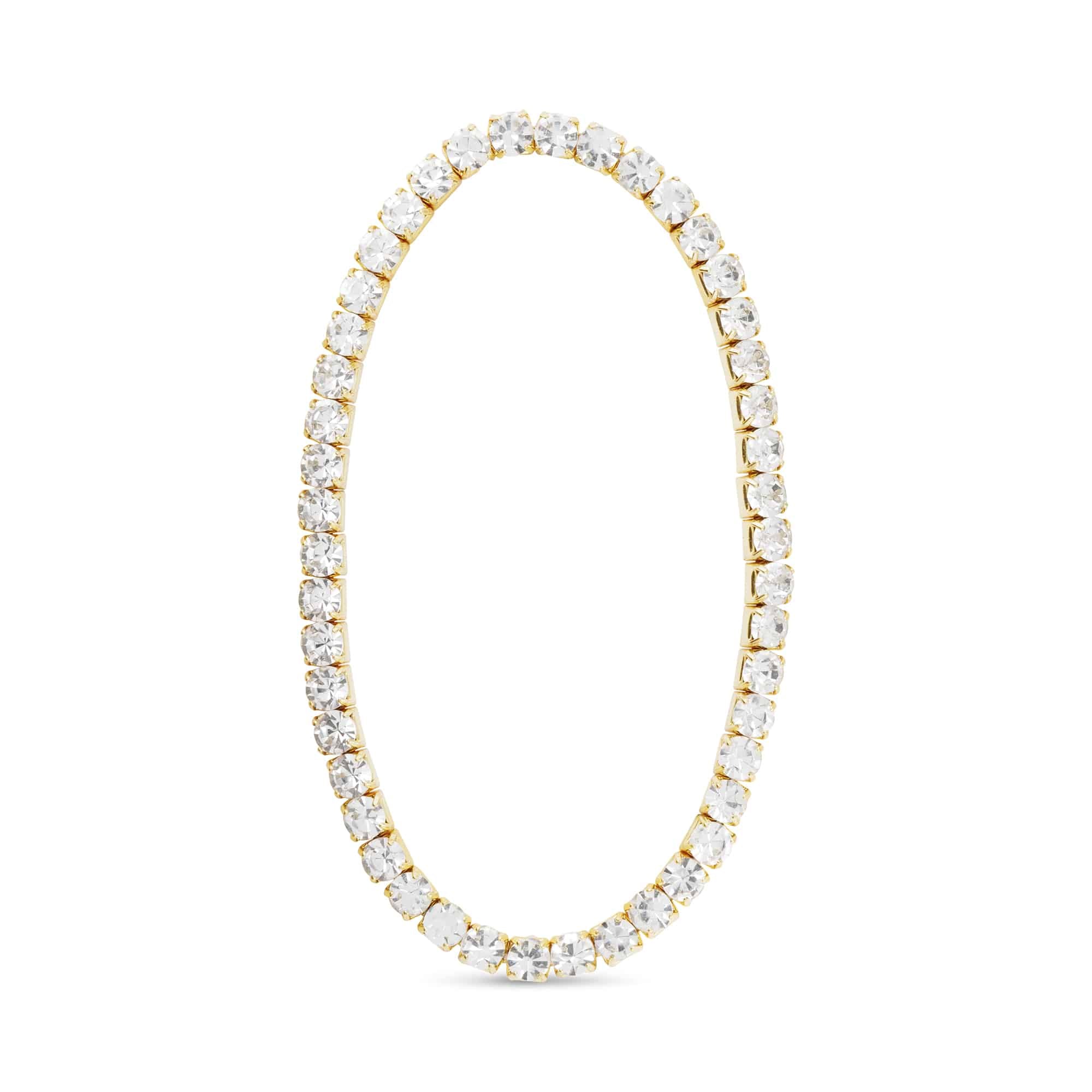 Gold CZ Clear Stretch Tennis Bracelet - 52465