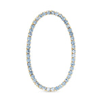 Gold CZ Light Blue Stretch Tennis Bracelet - 52467