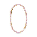 Gold CZ Light Pink Stretch Tennis Bracelet - 52469