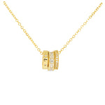 Gold CZ Triple Ring Necklace - 51355