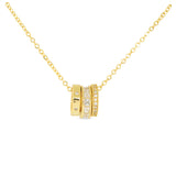 Gold CZ Triple Ring Necklace - 51355