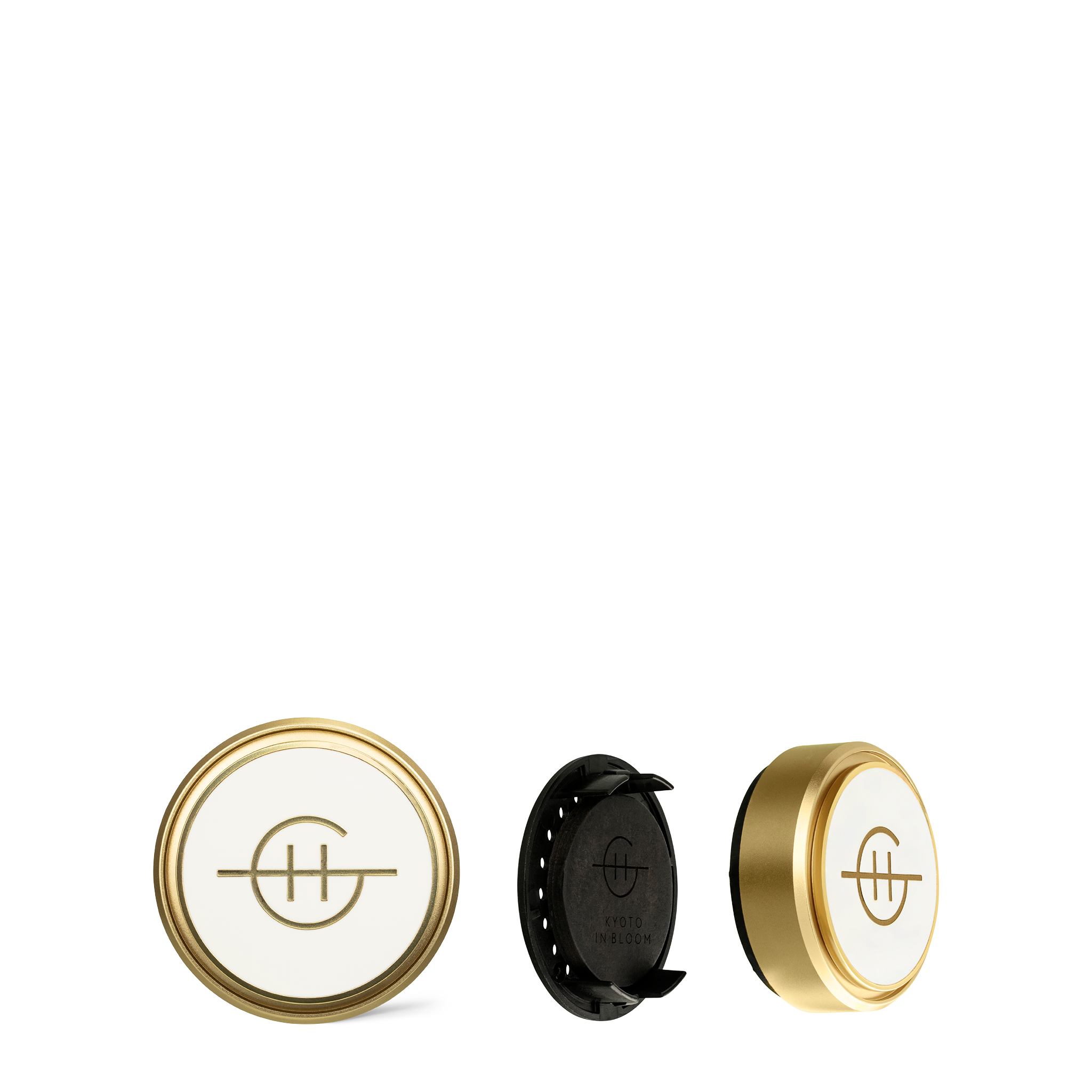 Gold Car Diffuser with 1 Replacement Scent Disk